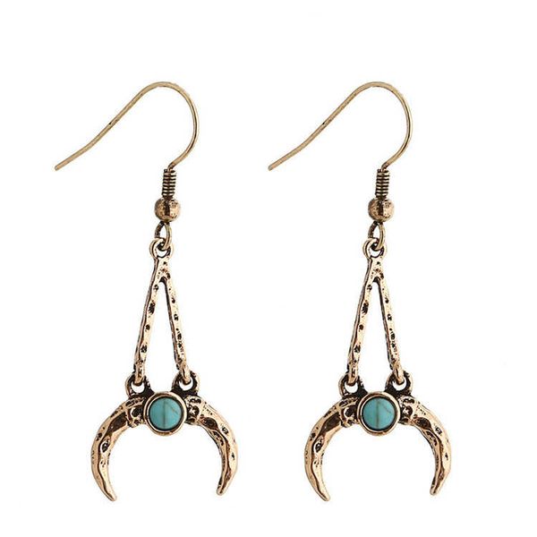 

women's geometry pendant tibetan silver turquoise dangle chandelier earrings dymtqe070 fashion gift national style women diy earring