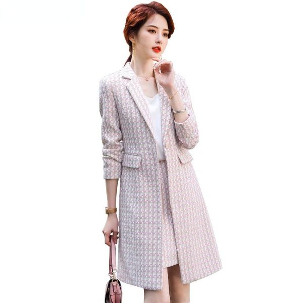 women's suits & blazers 2021 arrival winter women girl long thick fabric plaid blazer fashion jackets pale pink blue casual lad, White;black
women's suits & blazers 2021 arrival winter women girl long thick fabric plaid blazer fashion jackets pale pink blue casual lad, White;black