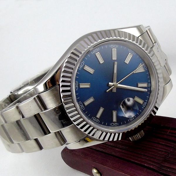 wristwatches 39mm sterile blue dial sapphire glass date mechanical luminous number 21 jewels miyota 8215 movement automatic men's wrist, Slivery;brown
wristwatches 39mm sterile blue dial sapphire glass date mechanical luminous number 21 jewels miyota 8215 movement automatic men's wrist, Slivery;brown