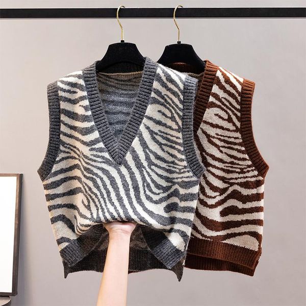 women's vests collapsed sweater with female v-cleavage, korean fashion zebra, sleeveless, spring and autumn clothing 2021 women, Black;white
women's vests collapsed sweater with female v-cleavage, korean fashion zebra, sleeveless, spring and autumn clothing 2021 women, Black;white