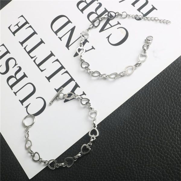 link, chain hip hop love hollow stitching titanium steel bracelet fashion men's and women's stainless bracelets, Black
link, chain hip hop love hollow stitching titanium steel bracelet fashion men's and women's stainless bracelets, Black