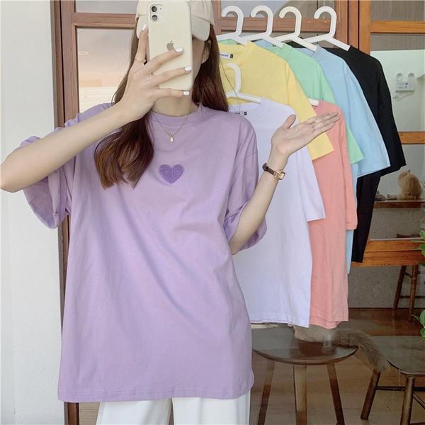 women's t-shirt 2021 fashion t-shirts summer embroidered love print kawaii korean loose casual short sleeve harajuku sweet girls top, White
women's t-shirt 2021 fashion t-shirts summer embroidered love print kawaii korean loose casual short sleeve harajuku sweet girls top, White
