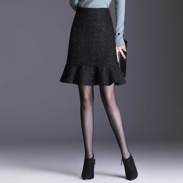 women's plus size m-4xl office skirt autumn and winter elegant waist professional fishtail 210527, Black
women's plus size m-4xl office skirt autumn and winter elegant waist professional fishtail 210527, Black