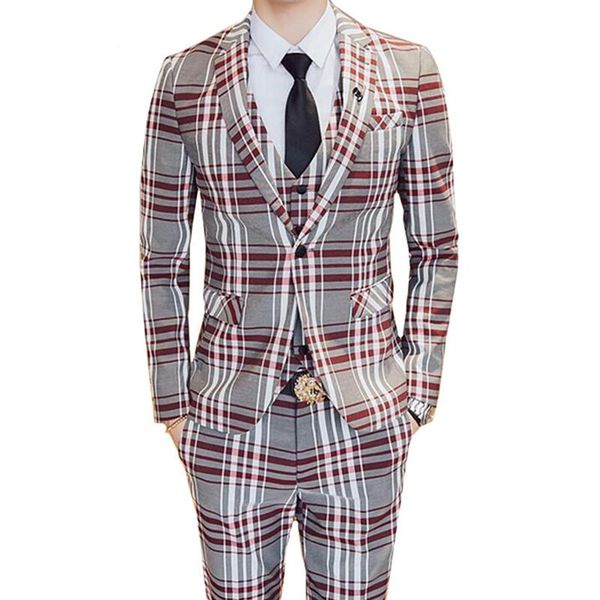 jacket pants vest / men business slim suits sets plaid wedding dress three piece blazers coat trousers waistcoat men's &, White;black
jacket pants vest / men business slim suits sets plaid wedding dress three piece blazers coat trousers waistcoat men's &, White;black