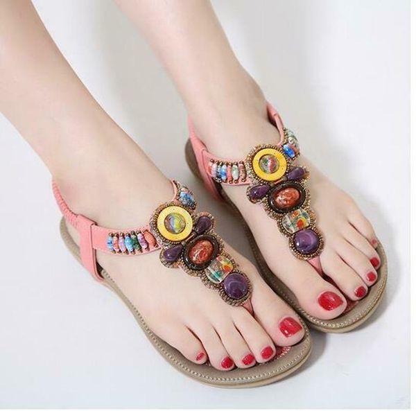 summer korean fashion women's bohemian string beads elastic band flat sandals ladies girls candy color shoes, Black
summer korean fashion women's bohemian string beads elastic band flat sandals ladies girls candy color shoes, Black