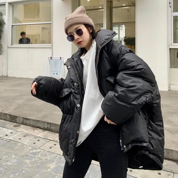 downs winter women stand collar thick warm parka oversized loose down white duck jacket female bread coat, Black
downs winter women stand collar thick warm parka oversized loose down white duck jacket female bread coat, Black