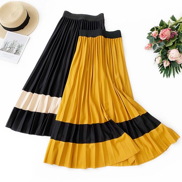 skirts autumn patchwork a-line contrast color draped maxi long pleated skirts, Black
skirts autumn patchwork a-line contrast color draped maxi long pleated skirts, Black