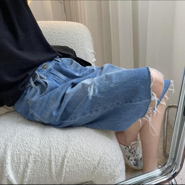 women's jeans summer korean casual lace design adjustable high waist straight tube denim capris loose and thin pants, Blue
women's jeans summer korean casual lace design adjustable high waist straight tube denim capris loose and thin pants, Blue