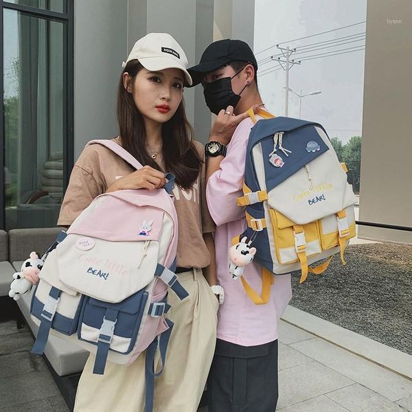 school bags kawaii fashion women's backpack cute pendant nylon bag for girls waterproof large capacity with many pockets
school bags kawaii fashion women's backpack cute pendant nylon bag for girls waterproof large capacity with many pockets