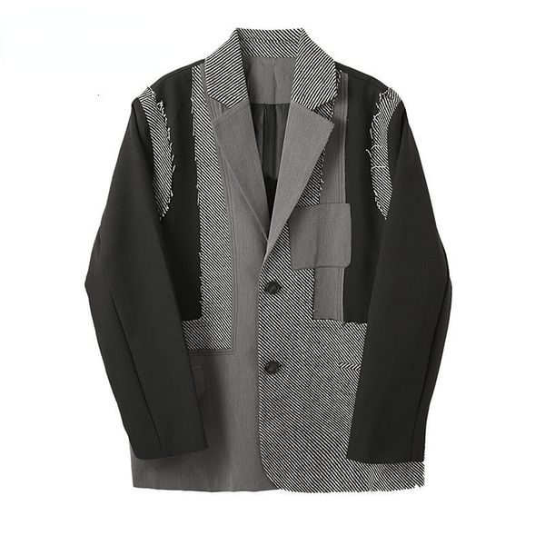 men's wear color block patchwork long sleeve niche design suit coat fashionable single breasted blazes autumn new, White;black
men's wear color block patchwork long sleeve niche design suit coat fashionable single breasted blazes autumn new, White;black