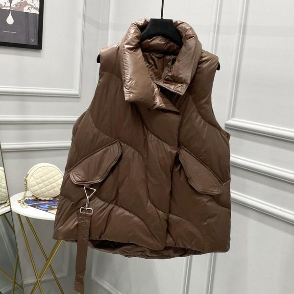 women's vests winter brown ultra light down vest oversize white warm big pocket puffer coat windproof zipper sleeveless loose waistcoat, Black;white
women's vests winter brown ultra light down vest oversize white warm big pocket puffer coat windproof zipper sleeveless loose waistcoat, Black;white