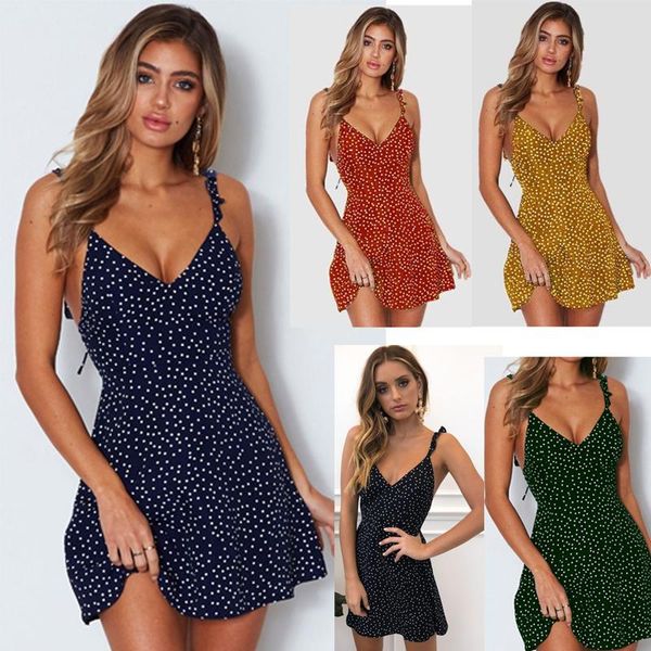 summer women's european and american loose high waist polka dot dress long v-neck sling skirt casual dresses, Black;gray
summer women's european and american loose high waist polka dot dress long v-neck sling skirt casual dresses, Black;gray