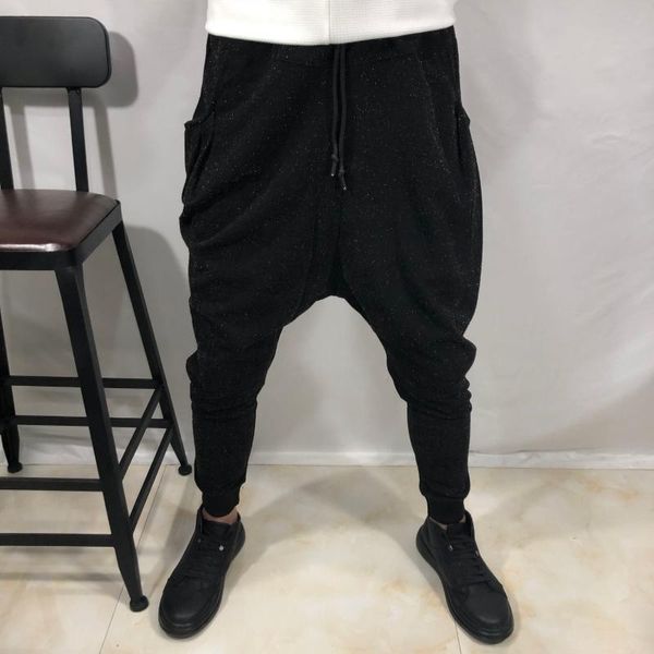 men's pants personality tide feet harem summer hair stylist fashion highlights elastic waist nine points loose casual, Black
men's pants personality tide feet harem summer hair stylist fashion highlights elastic waist nine points loose casual, Black