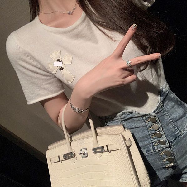 crosin net red cross leather label bottomed shirt xia slim thin b with white short sleeve knitted t-shirt wome
crosin net red cross leather label bottomed shirt xia slim thin b with white short sleeve knitted t-shirt wome