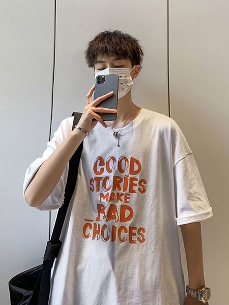 boys' fashion men's t-shirts short t-shirt brand hip hop half sve 2021 trend loose and versatile top, White;black
boys' fashion men's t-shirts short t-shirt brand hip hop half sve 2021 trend loose and versatile top, White;black
