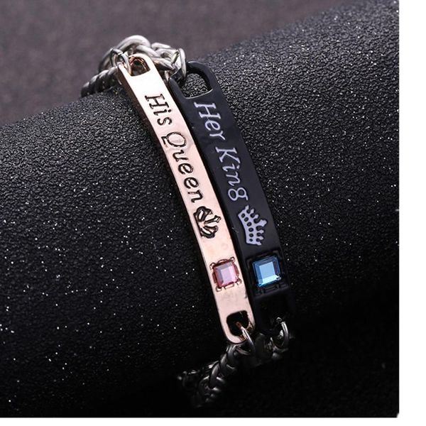 link, chain silver color letters partern heart bracelet for women man statement stainless steel fashion charm couple lovers jewelry, Black
link, chain silver color letters partern heart bracelet for women man statement stainless steel fashion charm couple lovers jewelry, Black