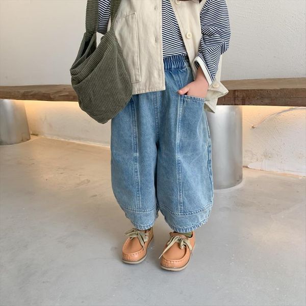 autumn boys and girls oversized denim pants children super big style wide leg jeans 1 6y, Blue 
autumn boys and girls oversized denim pants children super big style wide leg jeans 1 6y, Blue