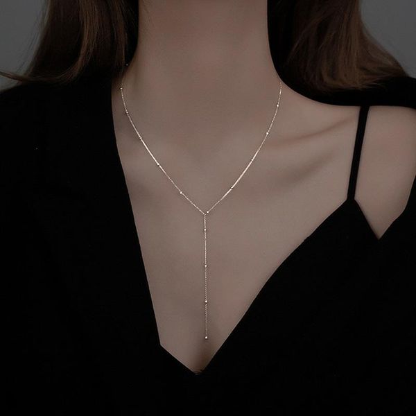 chains minimalist round bead long tassel necklace female low-cut clavicle chain light luxury design sense temperament, Silver
chains minimalist round bead long tassel necklace female low-cut clavicle chain light luxury design sense temperament, Silver
