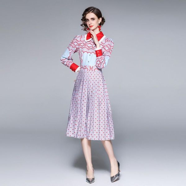 casual dresses 2021 autumn winter vintage dot print midi dress women long sleeve turn down collar female, Black;gray
casual dresses 2021 autumn winter vintage dot print midi dress women long sleeve turn down collar female, Black;gray