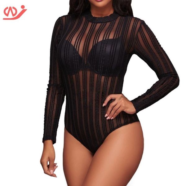 women's jumpsuits & rompers women mock neck long sleeve sheer mesh bodysuit bodycon clubwear, Black;white
women's jumpsuits & rompers women mock neck long sleeve sheer mesh bodysuit bodycon clubwear, Black;white