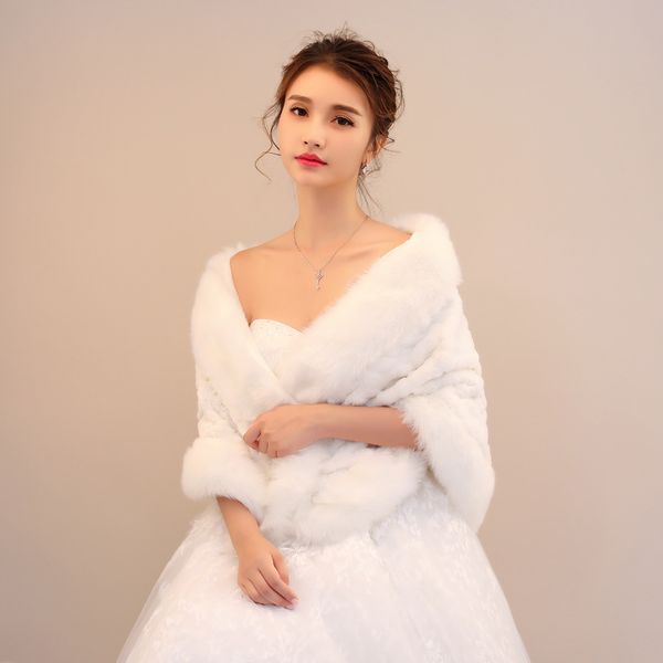 faux fur bridal wraps & jackets winter rabbit keep warm shrug sleeves fashion and wedding dress er, White
faux fur bridal wraps & jackets winter rabbit keep warm shrug sleeves fashion and wedding dress er, White