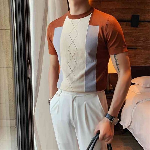 contrast colors knitted men t-shirts short sleeve fashion o-neck slim fit casual tee shirt homme plus size 4xl-m 210706, White;black
contrast colors knitted men t-shirts short sleeve fashion o-neck slim fit casual tee shirt homme plus size 4xl-m 210706, White;black