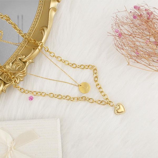 pendant necklaces round initial necklace name multilayer stainless steel couple girl jewelry gift, Silver
pendant necklaces round initial necklace name multilayer stainless steel couple girl jewelry gift, Silver
