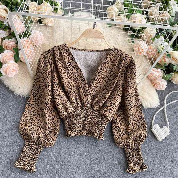 autumn jacket retro leopard print short v-neck all-match puff sleeve shirt female bottoming uk723 210507, White
autumn jacket retro leopard print short v-neck all-match puff sleeve shirt female bottoming uk723 210507, White