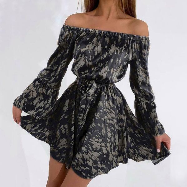 casual dresses mini for women summer leopard print off shoulder dress loose bohemian beach slash neck elastic high waist, Black;gray
casual dresses mini for women summer leopard print off shoulder dress loose bohemian beach slash neck elastic high waist, Black;gray
