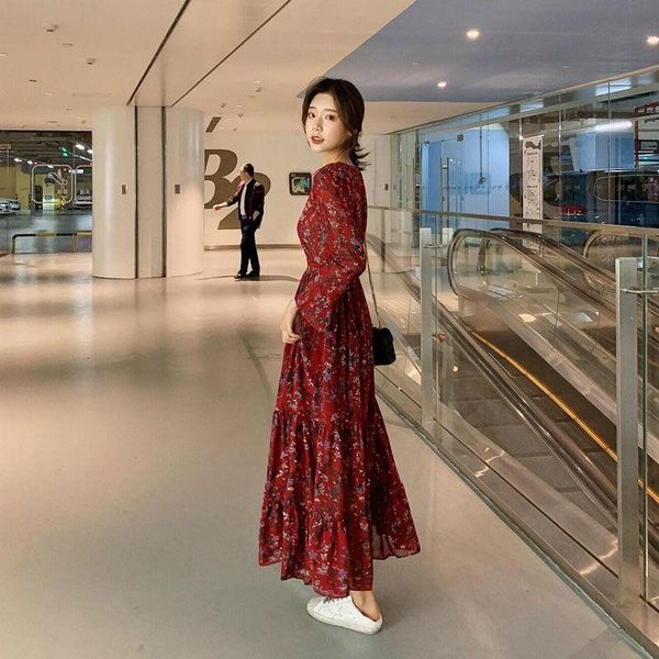 casual dresses women 2021 spring autumn v-neck floral print dress female long sleeve a-line ladies draped chiffon p182, Black;gray
casual dresses women 2021 spring autumn v-neck floral print dress female long sleeve a-line ladies draped chiffon p182, Black;gray