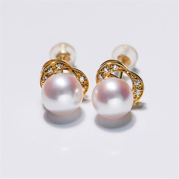 stud akoya pearl earrings round japanese ocean perle 18k gold with zircon for women luxury fine jewelry gifts, Golden;silver
stud akoya pearl earrings round japanese ocean perle 18k gold with zircon for women luxury fine jewelry gifts, Golden;silver