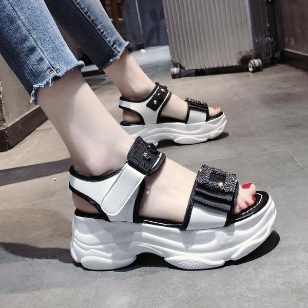 ankle strap peep toe breathable sports sandals solid fashion summer women high buckle thick platform beach shoes, Black
ankle strap peep toe breathable sports sandals solid fashion summer women high buckle thick platform beach shoes, Black