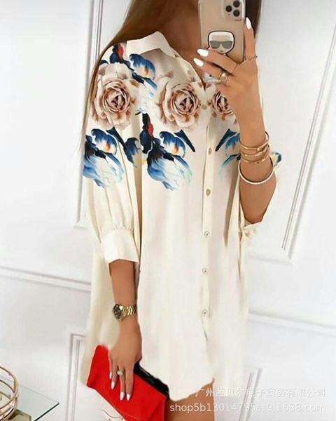 casual dresses mini women 2021 apricot print shirt dress, Black;gray 
casual dresses mini women 2021 apricot print shirt dress, Black;gray