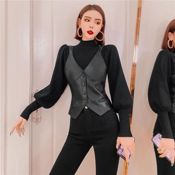 women's leather & faux shzq 2021 style women genuine vest jacket ladies single breasted short sleeve black real gilet outwear waist
women's leather & faux shzq 2021 style women genuine vest jacket ladies single breasted short sleeve black real gilet outwear waist