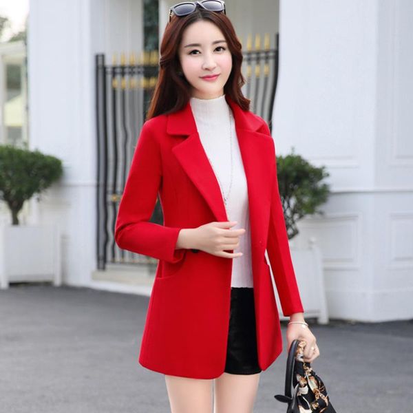women's wool & blends office lady coat for women slim and jacket single button clothes 2021, Black 
women's wool & blends office lady coat for women slim and jacket single button clothes 2021, Black