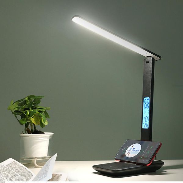 table lamps 10w qi wireless charging led desk lamp with calendar temperature alarm clock eye protect study business light
table lamps 10w qi wireless charging led desk lamp with calendar temperature alarm clock eye protect study business light