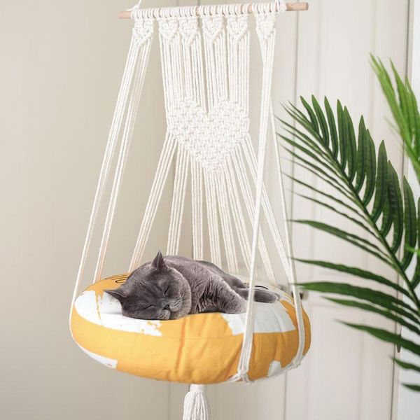 cat beds & furniture hand-woven hanging bed cotton pet basket sleeping for cats kitten swing hammock macrame nest accessories
cat beds & furniture hand-woven hanging bed cotton pet basket sleeping for cats kitten swing hammock macrame nest accessories
