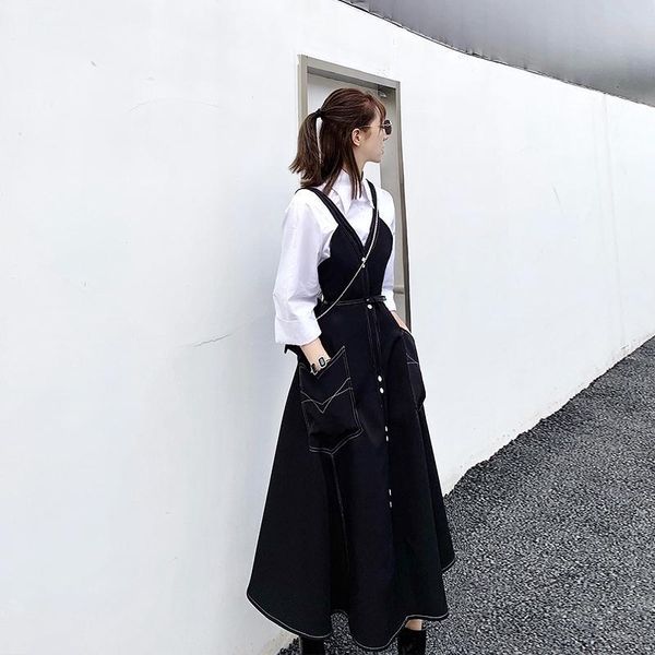 casual dresses spring autumn women's suit skirt two-piece white shirt long-sleeved black decorative open-line suspender outfit, Black;gray
casual dresses spring autumn women's suit skirt two-piece white shirt long-sleeved black decorative open-line suspender outfit, Black;gray