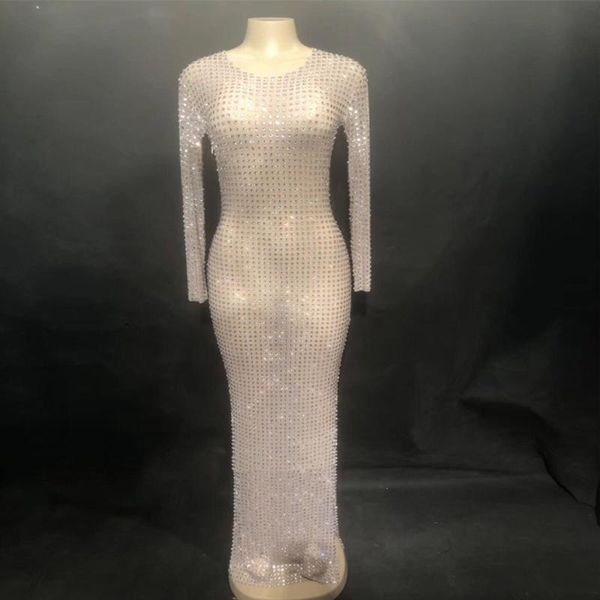 casual dresses women stage net yarn transparent long dress shiny rhinestone nightclub party wear singer dance costumes, Black;gray
casual dresses women stage net yarn transparent long dress shiny rhinestone nightclub party wear singer dance costumes, Black;gray