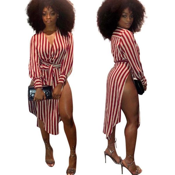 print red striped t shirt dress with side high slits women summer fashoin v-neck long sleeve casual midi dresses vestidos, Black;gray
print red striped t shirt dress with side high slits women summer fashoin v-neck long sleeve casual midi dresses vestidos, Black;gray