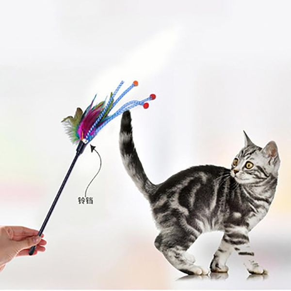 cat toys toy cute and funny color rod teasing stick plastic pet interactive supplies