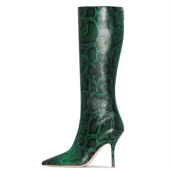 boots green python print pointy toe women's knee high heel ladies mid calf shoes women custom big size 45, Black
boots green python print pointy toe women's knee high heel ladies mid calf shoes women custom big size 45, Black