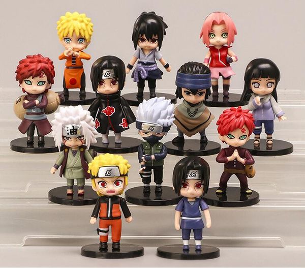 12pcs/set naruto anime shippuden hinata sasuke itachi kakashi gaara jiraiya sakura q version pvc figures toys dolls kid gift
12pcs/set naruto anime shippuden hinata sasuke itachi kakashi gaara jiraiya sakura q version pvc figures toys dolls kid gift