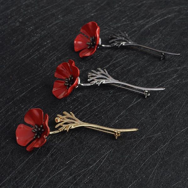 

pins, brooches 2021 latest design brand creative red flower brooch generous minimalist clothing accessories badge gift for women., Gray