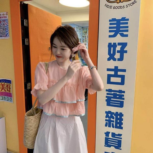 women's blouses & shirts sweet kawaii ribbon side women summer 2021 multi-layer pullovers female loose o-neck crop plus size, White
women's blouses & shirts sweet kawaii ribbon side women summer 2021 multi-layer pullovers female loose o-neck crop plus size, White
