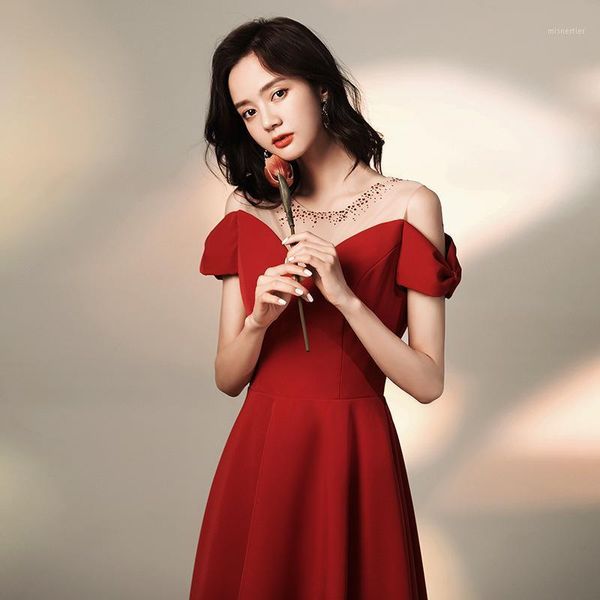 burgundy wedding temperament evening dress female 2021 spring and autumn banquet long aura queen annual meeting host ethnic clothing, Red
burgundy wedding temperament evening dress female 2021 spring and autumn banquet long aura queen annual meeting host ethnic clothing, Red