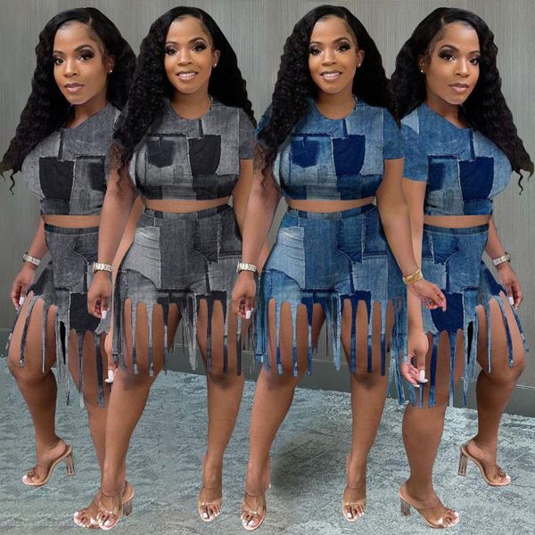 women's tracksuits summer ladies fashion print tassel shorts casual sports street hipster two-piece suit, Gray
women's tracksuits summer ladies fashion print tassel shorts casual sports street hipster two-piece suit, Gray