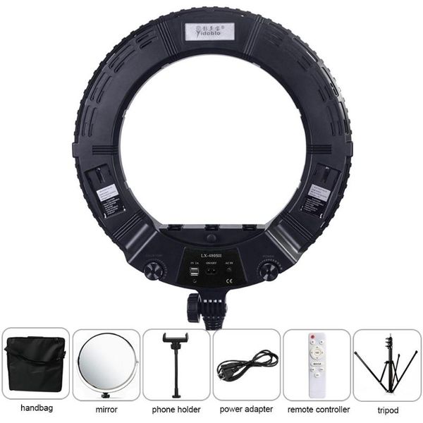 yidoblo warm & cold light lx-480sii 48w ring kit led lamp smd leds video makeup lighting + stand (2m)+ bag flash heads
yidoblo warm & cold light lx-480sii 48w ring kit led lamp smd leds video makeup lighting + stand (2m)+ bag flash heads
