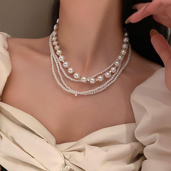 chokers mogaku korean style pearls necklace for women fashion multi layer beads clavicle necklaces party banquet elegant jewelry, Golden;silver
chokers mogaku korean style pearls necklace for women fashion multi layer beads clavicle necklaces party banquet elegant jewelry, Golden;silver