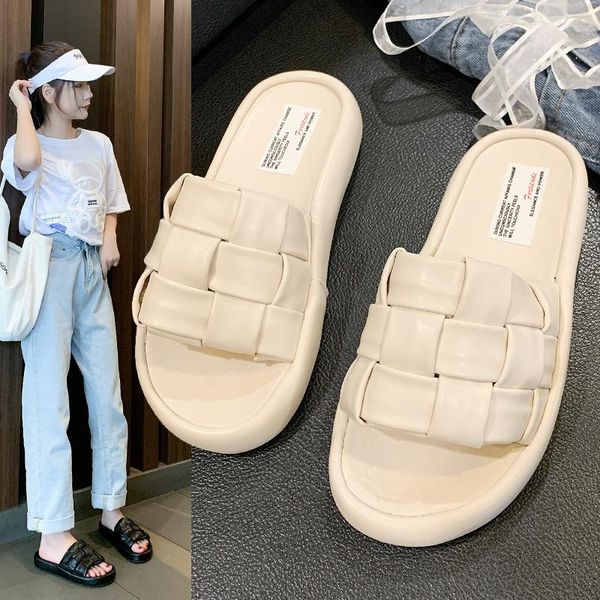 slipper 2021 summer girls fashion casual thick-soled thin woven sandals and slippers, Black;grey
slipper 2021 summer girls fashion casual thick-soled thin woven sandals and slippers, Black;grey